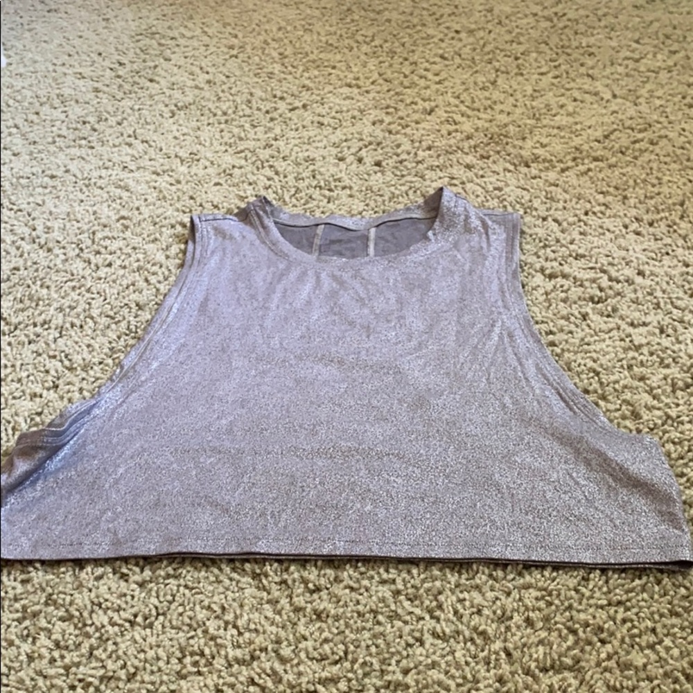 Silver Lululemon Crop top